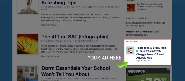 Featured Post Sponsorship