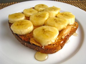 Peanut butter and banana sandwich