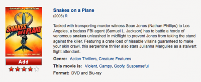 Netflix, snakes on a plane