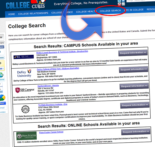 College Cures College Search