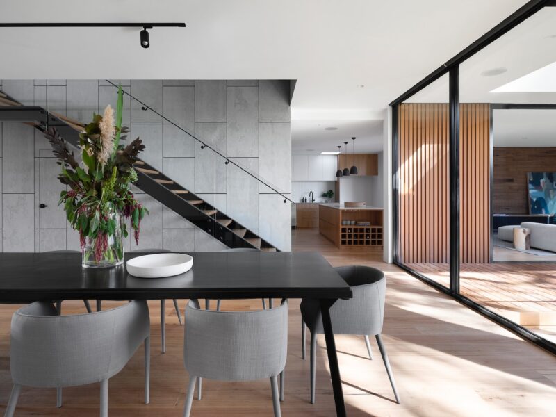 black wooden table and chairs