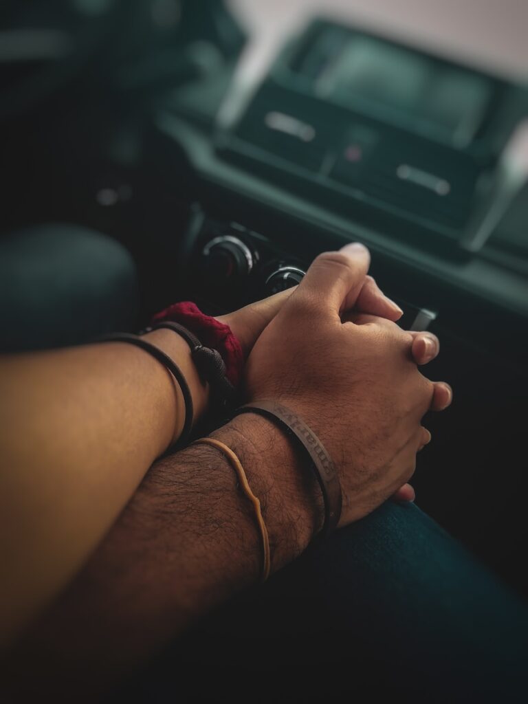 people holding hands together
